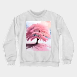 Watercolor Sakura Tree Crewneck Sweatshirt